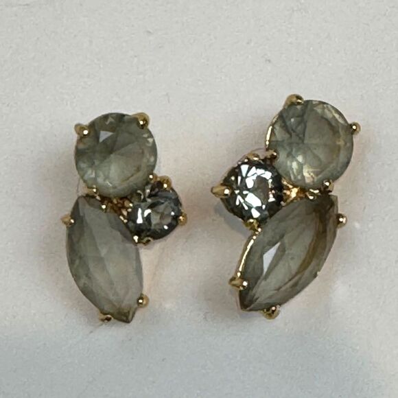 Kate Spade NY Gold Grey Gemstone Cluster Stud Earrings - Picture 3 of 4